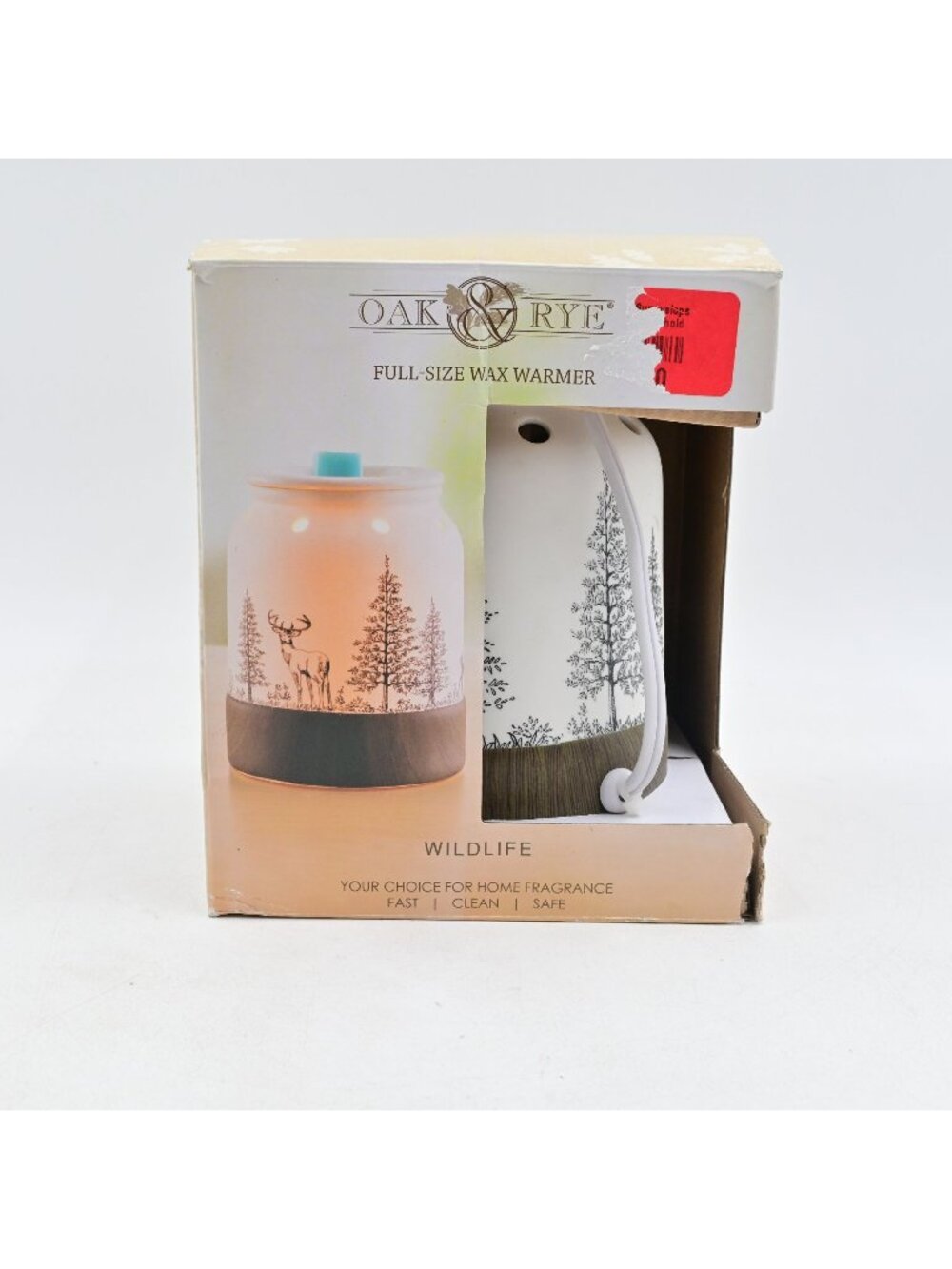 Oak & Rye Wildlife Full Size Electric Wax Warmer Deer Cabin Forest White NIB